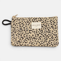 Kosmetiktasche Mini von De La Mur in Koto, Leopard-Jacquard beige-schwarz