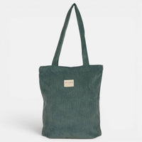 Tote Bag mit Reißverschluss von De La Mur in Jade, Cord grün