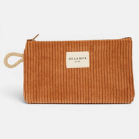 Kosmetiktasche Mini von De La Mur in Barro, Cord cognac