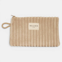 Kosmetiktasche Mini von De La Mur in Moka, Cord beige