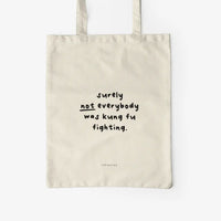 Jutebeutel von typealive in creme mit dem Aufdruck „Surely not everybody...“
