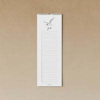 Geburtstags- und Alljahres-Kalender von tucan y limon, drinnen und draußen, mit bunten Illustrationen und Monatsübersichten