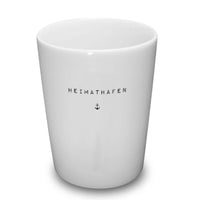 Keramik Becher/ Tasse mit Anker, Goldscherben