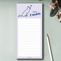 Notizblock von Tante Tia aus der Papeterie, mit kariertem Papier und buntem Deckblatt, ideal für Notizen und Skizzen.