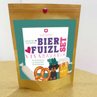Sechs Bierdeckel im Set von Kartlerei mit handgemachten Designs, ideal für Bierliebhaber und Sammler.