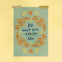 A4 Poster von Franzizo, bunte Papeterie mit kreativem Design, auf weißem Hintergrund, ideal für Wanddekoration.