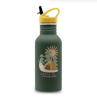 Kinder-Trinkflasche von Roadtyping, geeignet für drinnen und draußen, aus robustem Material mit buntem Design.
