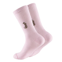 Bunte Socken mit Icon-Design von Ooley, bequemes Accessoire, sichtbar auf dem Bild.
