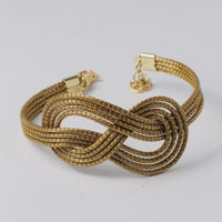 Capido Armreif Graviola aus Goldgras mit Knoten und verstellbarer Kette