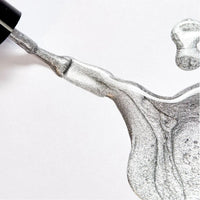 Birkenspanner Bio-Glitzer Nagellack in Türkis, glänzender Nagellack mit Bio-Glitzer, auf dem Nagel aufgetragen, Nahaufnahme