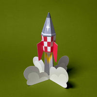 Grußkarte Rakete Retro I Faltmeister