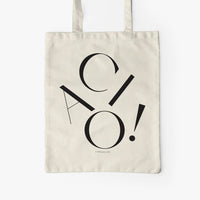 Jutebeutel von typealive in creme mit dem Aufdruck „Ciao!“