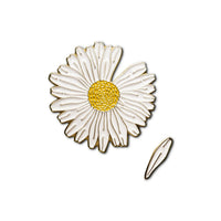 Emaille-Pin Gänseblümchen von Make Heads Turn, Anstecker aus Messing
