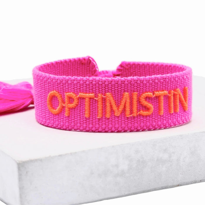 Armband gewebt „Optimistin“ pink , Parsley & Pepper