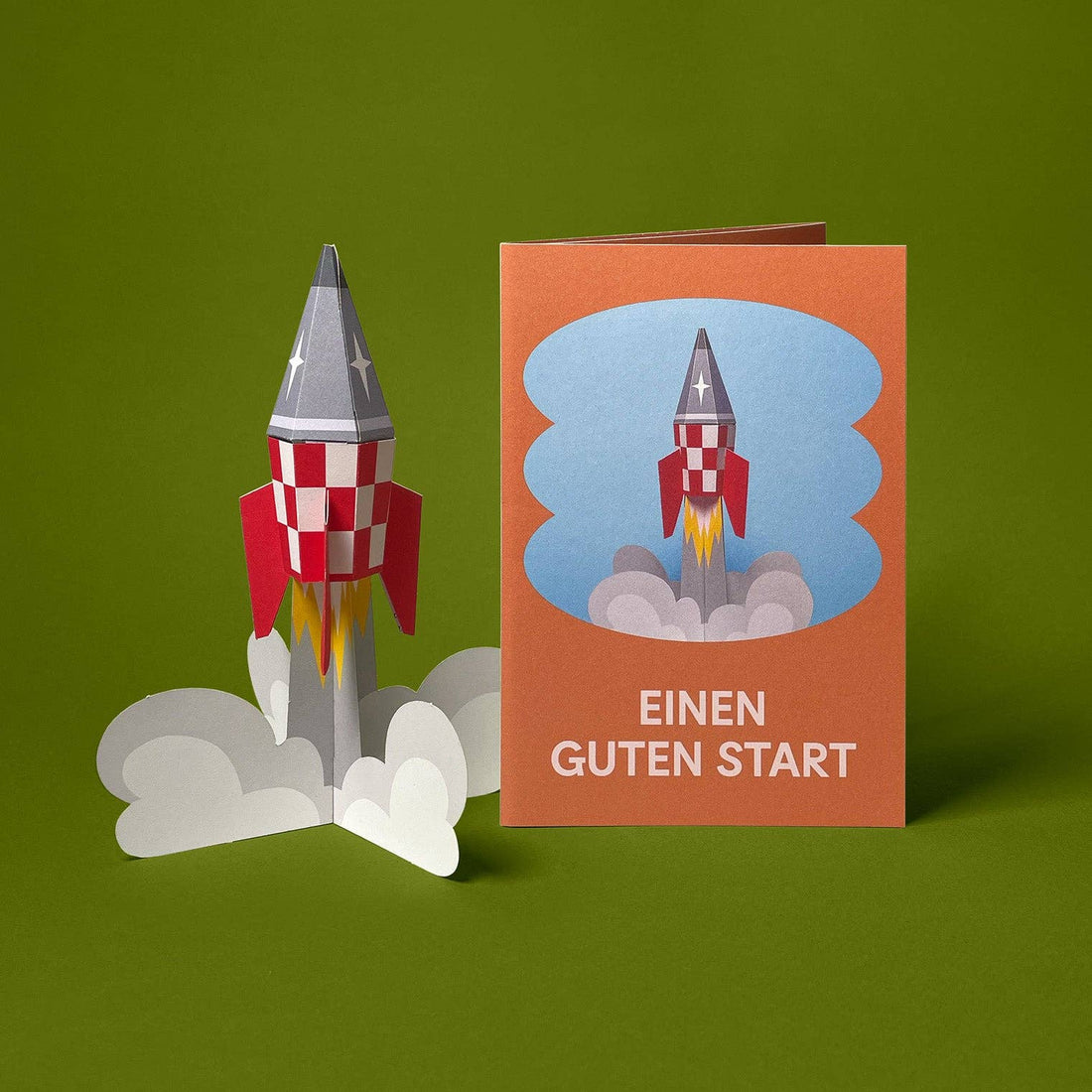 Grußkarte Rakete Retro I Faltmeister