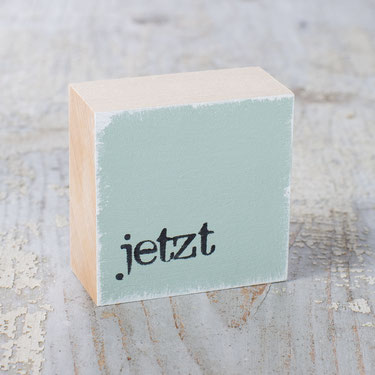 Dekoholzklotz, jetzt, mint, 6x6cm, iopla