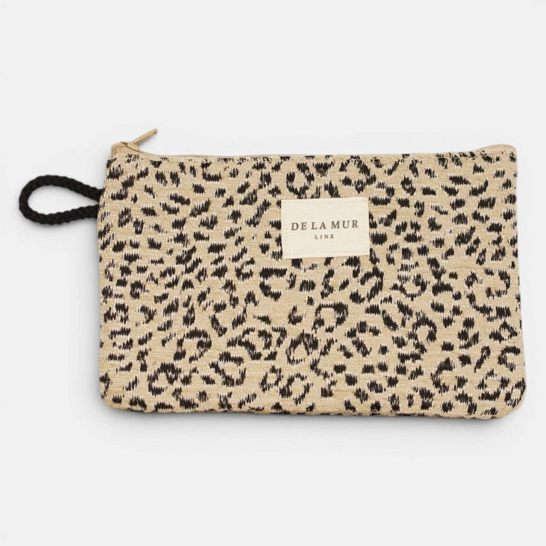 Kosmetiktasche Mini von De La Mur in Koto, Leopard-Jacquard beige-schwarz