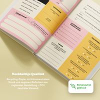 Freundebuch für Erwachsene von Simon & Jan, offene Seite mit Platz für persönliche Einträge, elegante Papeterie-Design