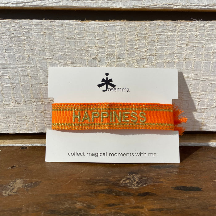 Armband „happiness“ neon orange/gold, Josemma