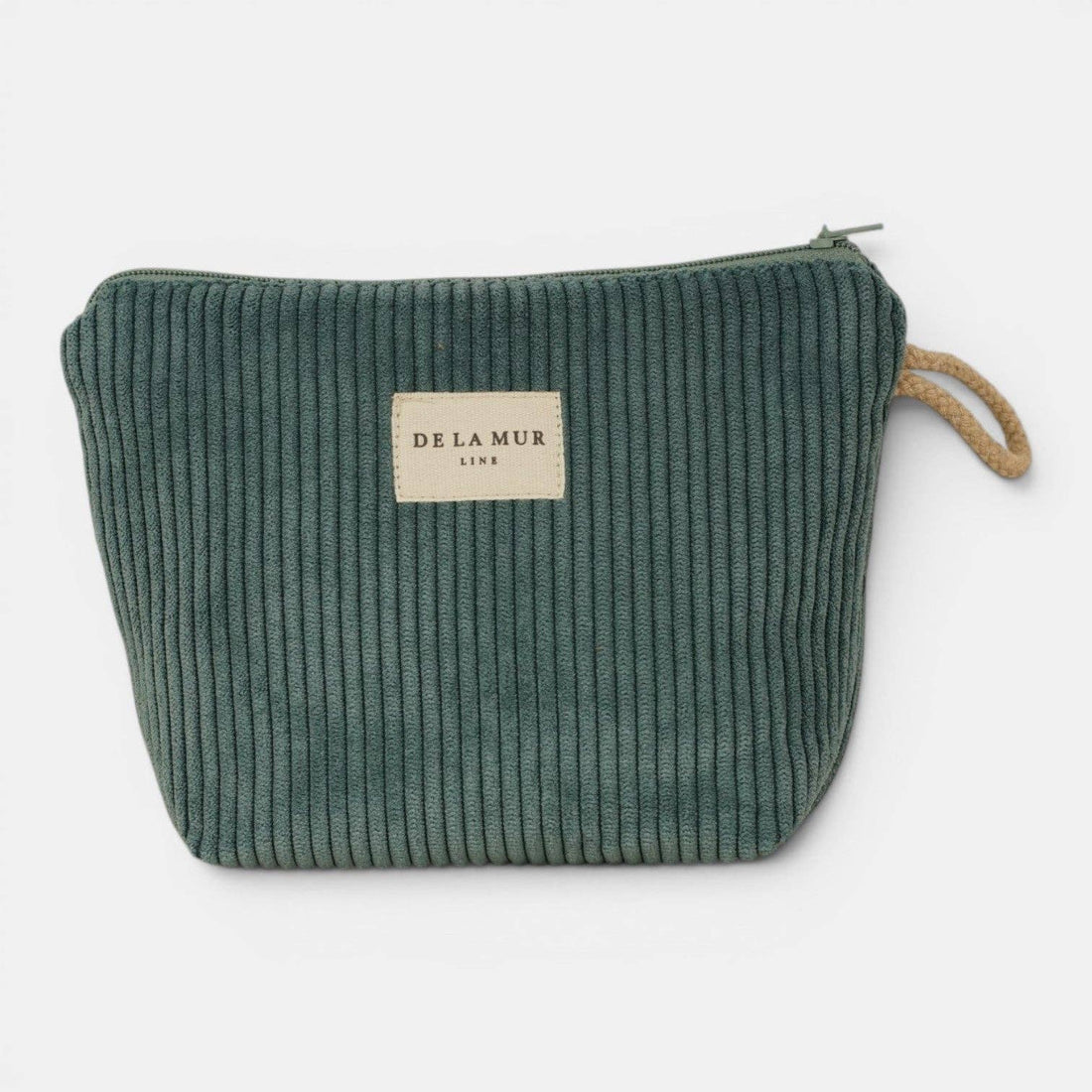 Kleine Kosmetiktasche von De La Mur in Jade, Cord grün