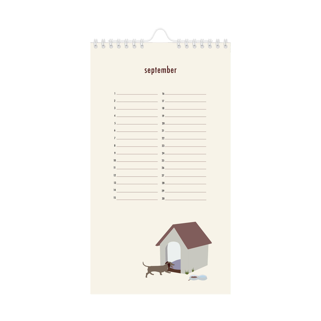Geburtstagskalender mit Dackel-Motiven von De Lange Tafel, buntes Papier, Dackel-Illustrationen, dekoratives Schreibwaren-Produkt