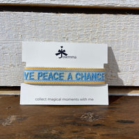 Armband „give peace a chance“ blau/gelb, Josemma