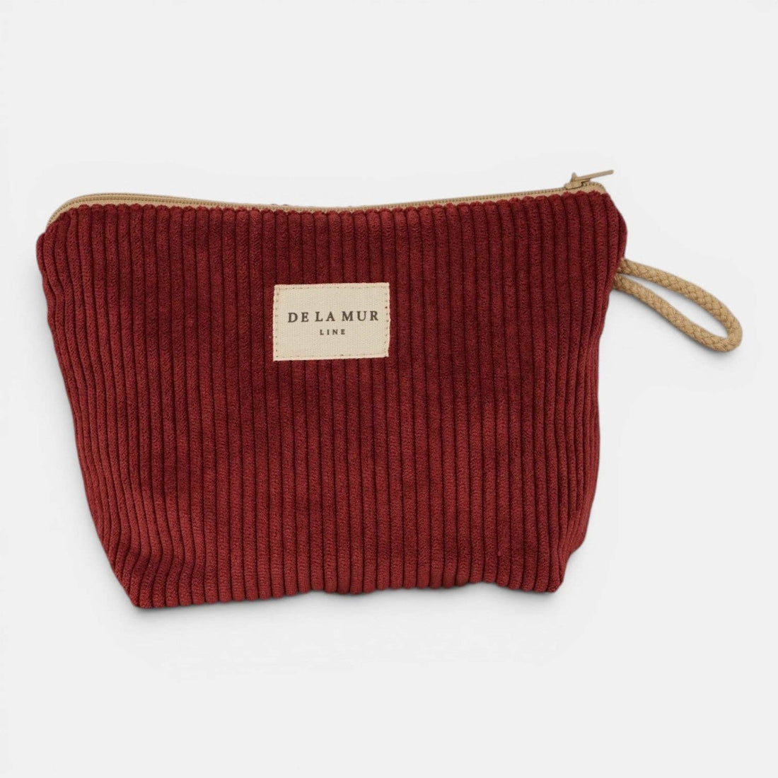 Kleine Kosmetiktasche von De La Mur in Arde, Cord bordeaux