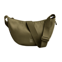 Kleine Moon-Bag von Got Bag, nachhaltiger Rucksack und Hüfttasche aus recyceltem Meeresplastik, schwarze Tasche mit Schultergurt