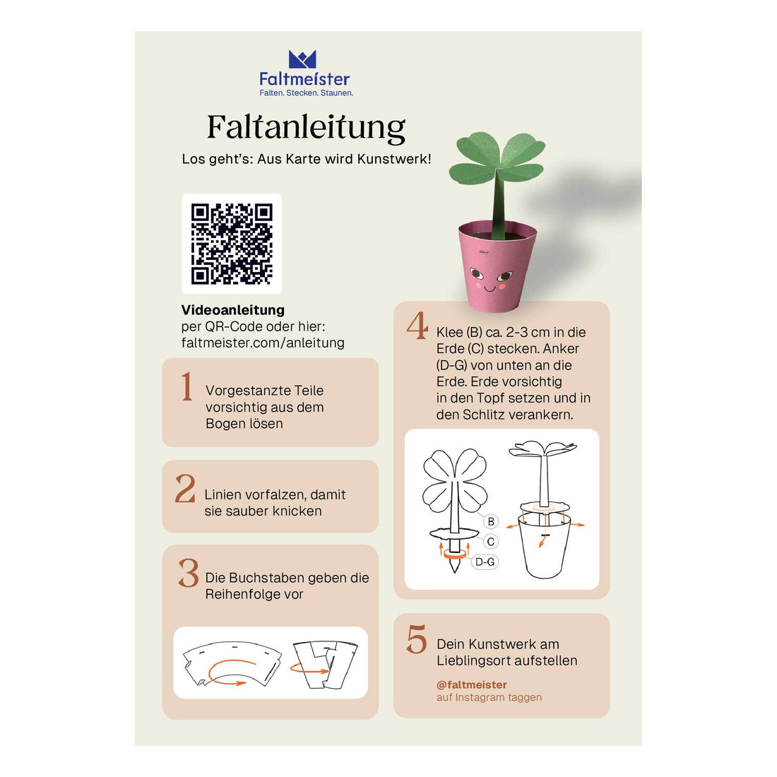 Grußkarte Mini Glücksklee I Faltmeister