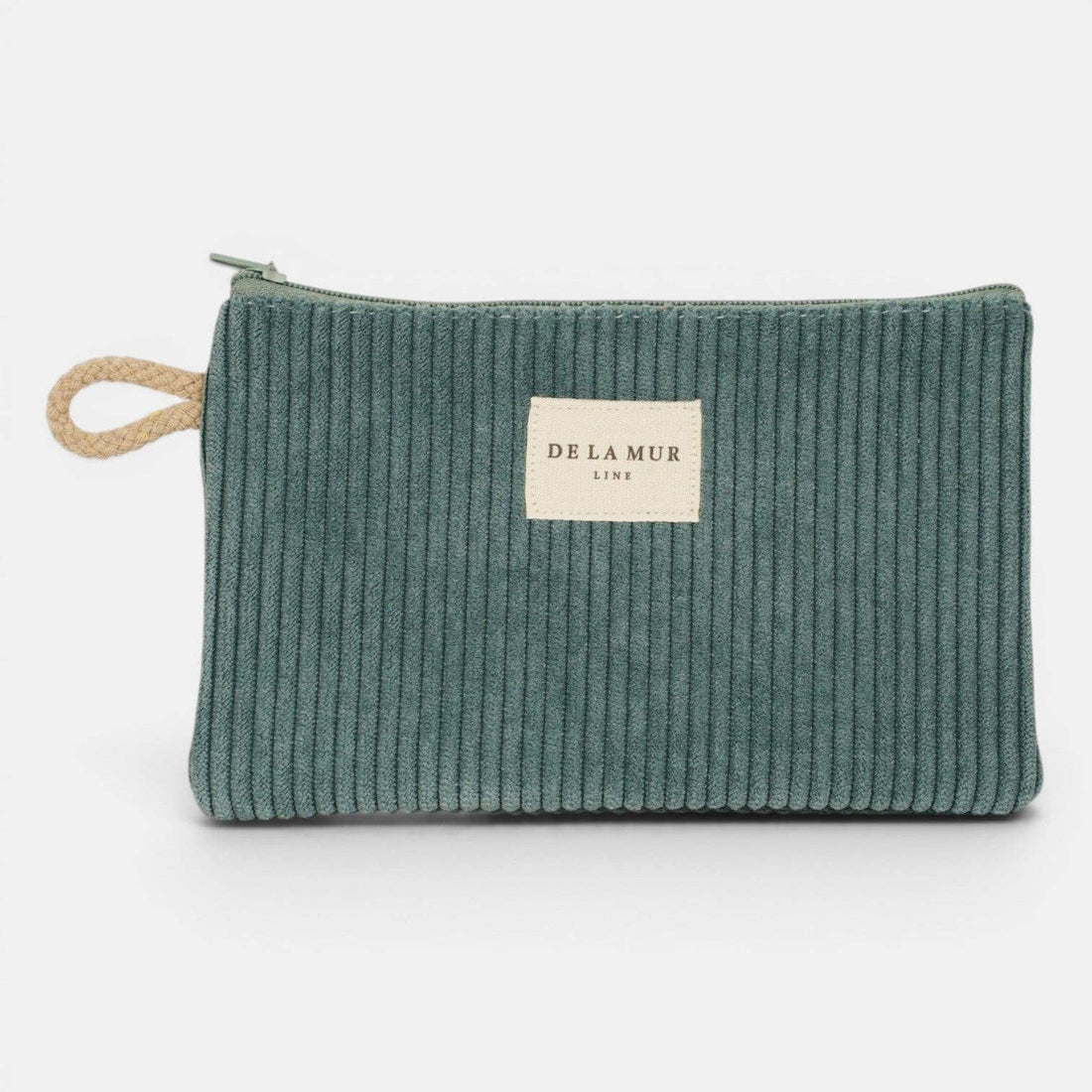 Kosmetiktasche Mini von De La Mur in Jade, Cord grün