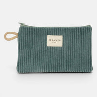 Kosmetiktasche Mini von De La Mur in Jade, Cord grün