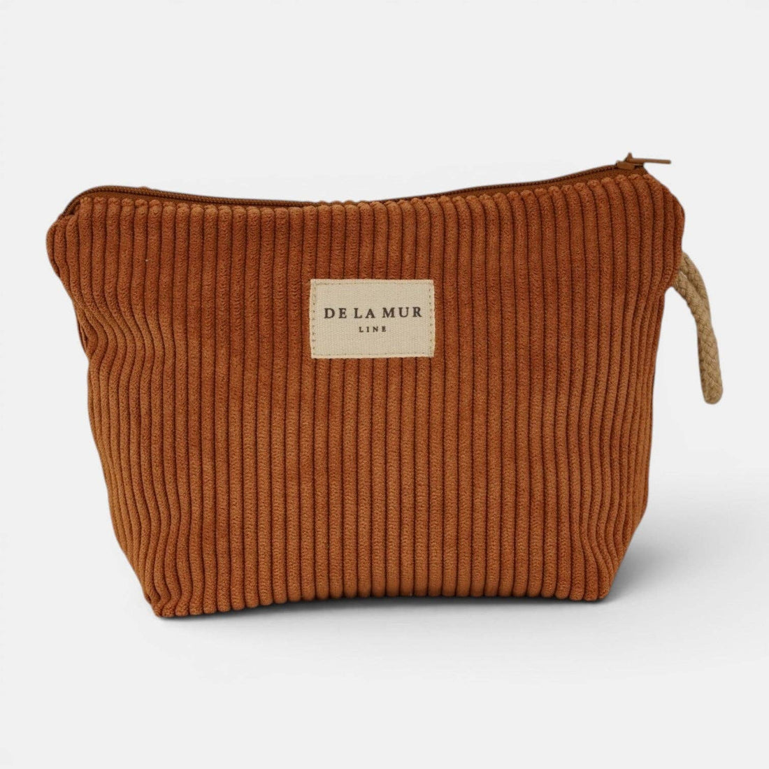 Kleine Kosmetiktasche von De La Mur in Barro, Cord cognac