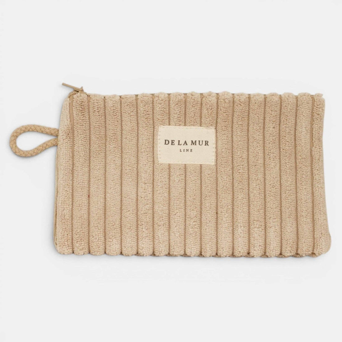 Kosmetiktasche Mini von De La Mur in Moka, Cord beige