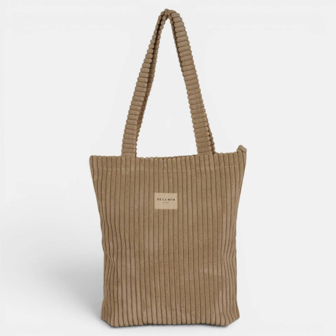 Tote Bag mit Reißverschluss von De La Mur in Moka, Cord beige