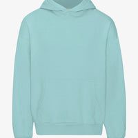 Weicher, farbenfroher Organic Oversized Hooded Pullover von Colorful Standard, zeigt die Kapuzenfront und lockere Passform.