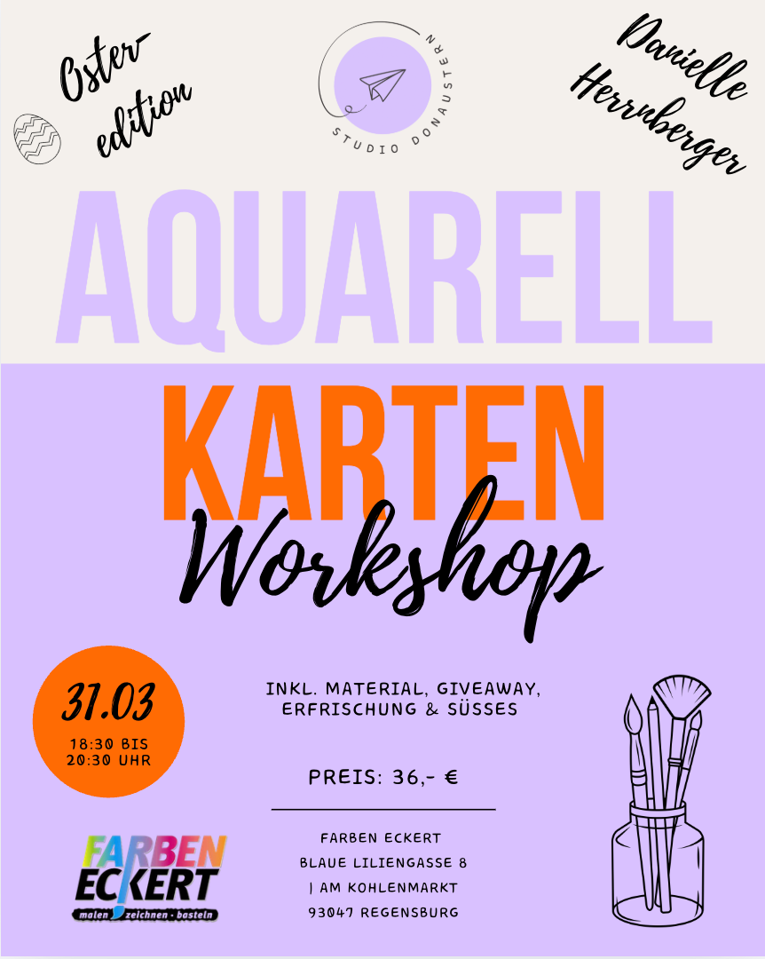 Workshop "Aquarell Karten malen", 31.03.26 bei Farben Eckert