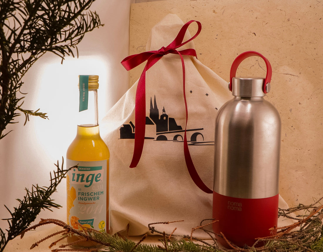 Geschenkset Trinkflasche & Inge im Regensburg-Jutebeutel I Donaustern