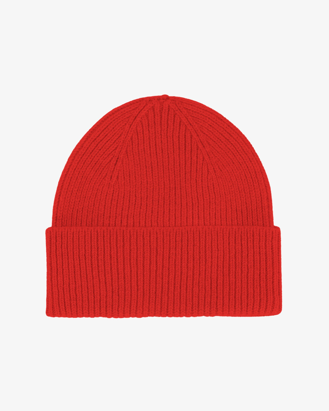 Merino-Beanie von Colorful Standard in Red Tangerine, leuchtendes Orangerot