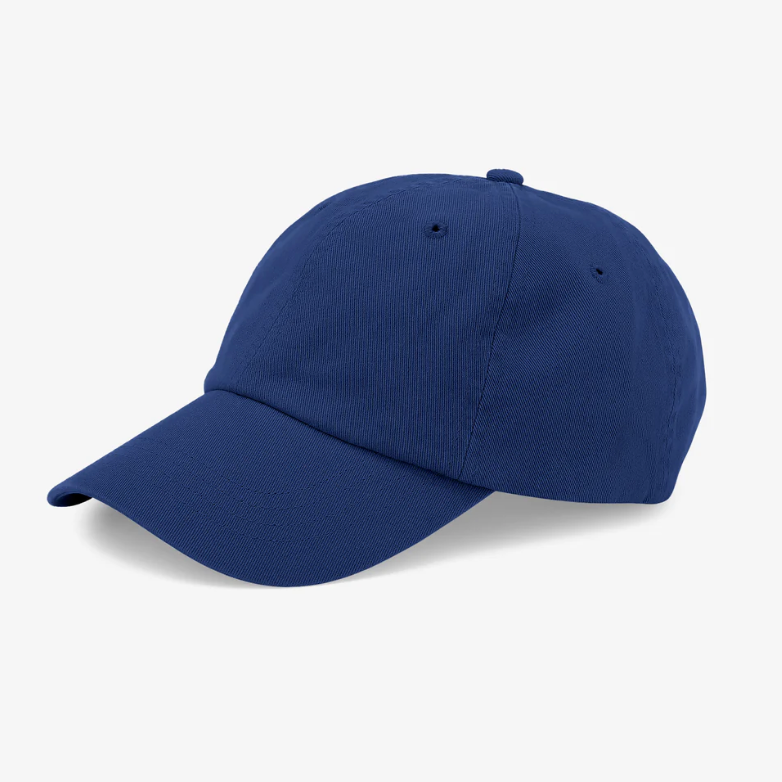 Blaue Kappe aus Bio-Baumwolle von Colorful Standard, modisches Accessoire mit farbenfrohem Design.