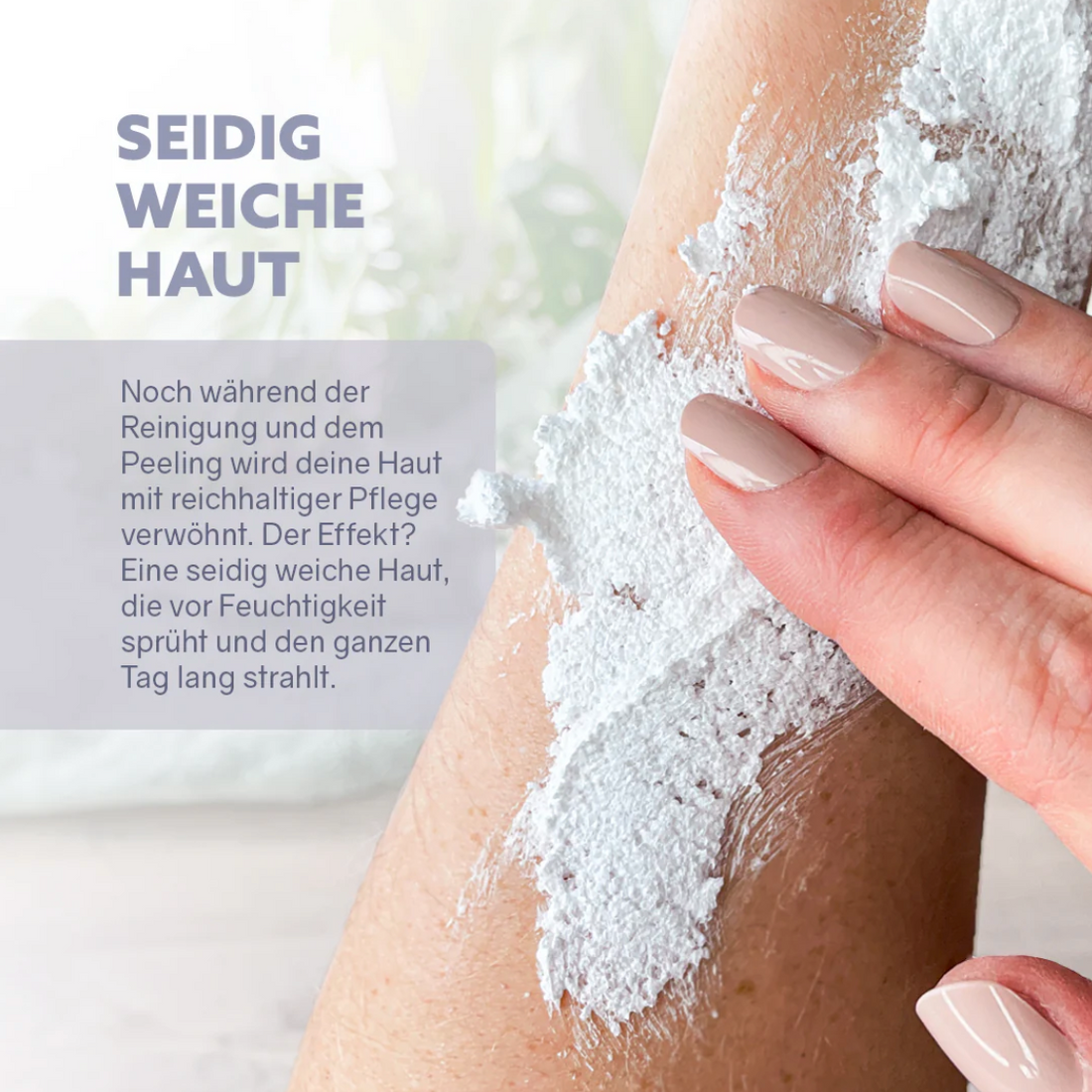 Weiche 3-in-1 Dusch-Fluffs von Puremetics für empfindliche Haut, ideal für sanfte Körperpflege und Reinigung.