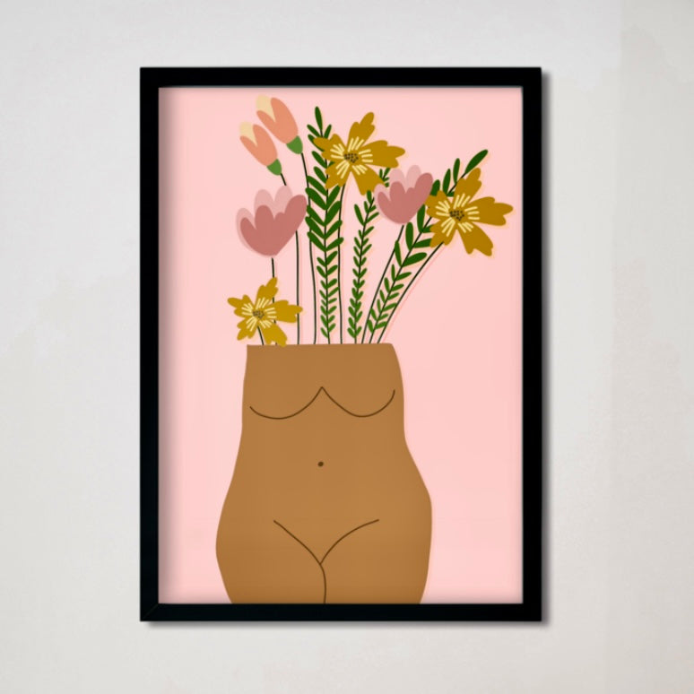 Poster A5 - Frau Mars Studio ‚,Wildflowers female body‘‘