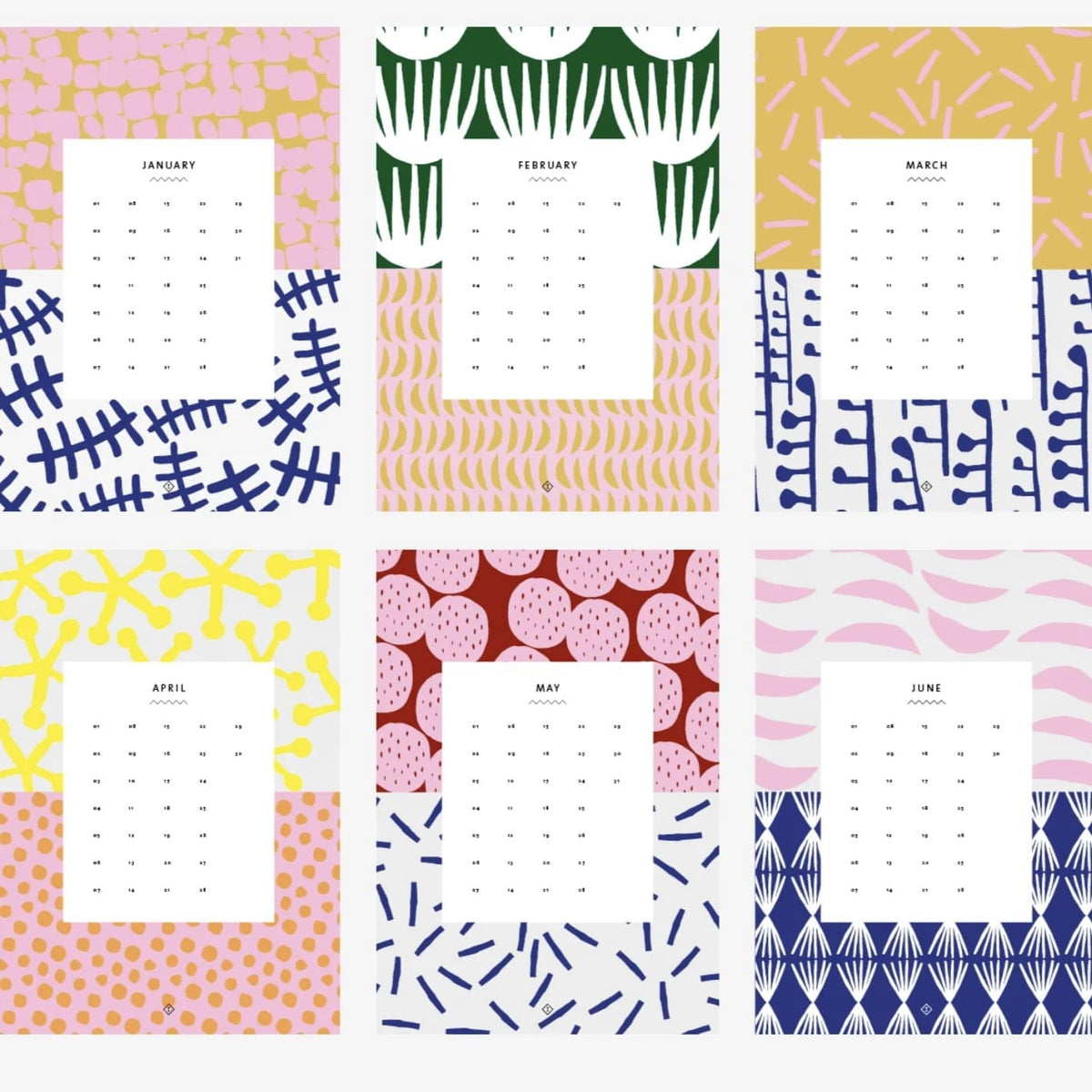 Alljahres Kalender „wall calendar pattern“ , Typealive