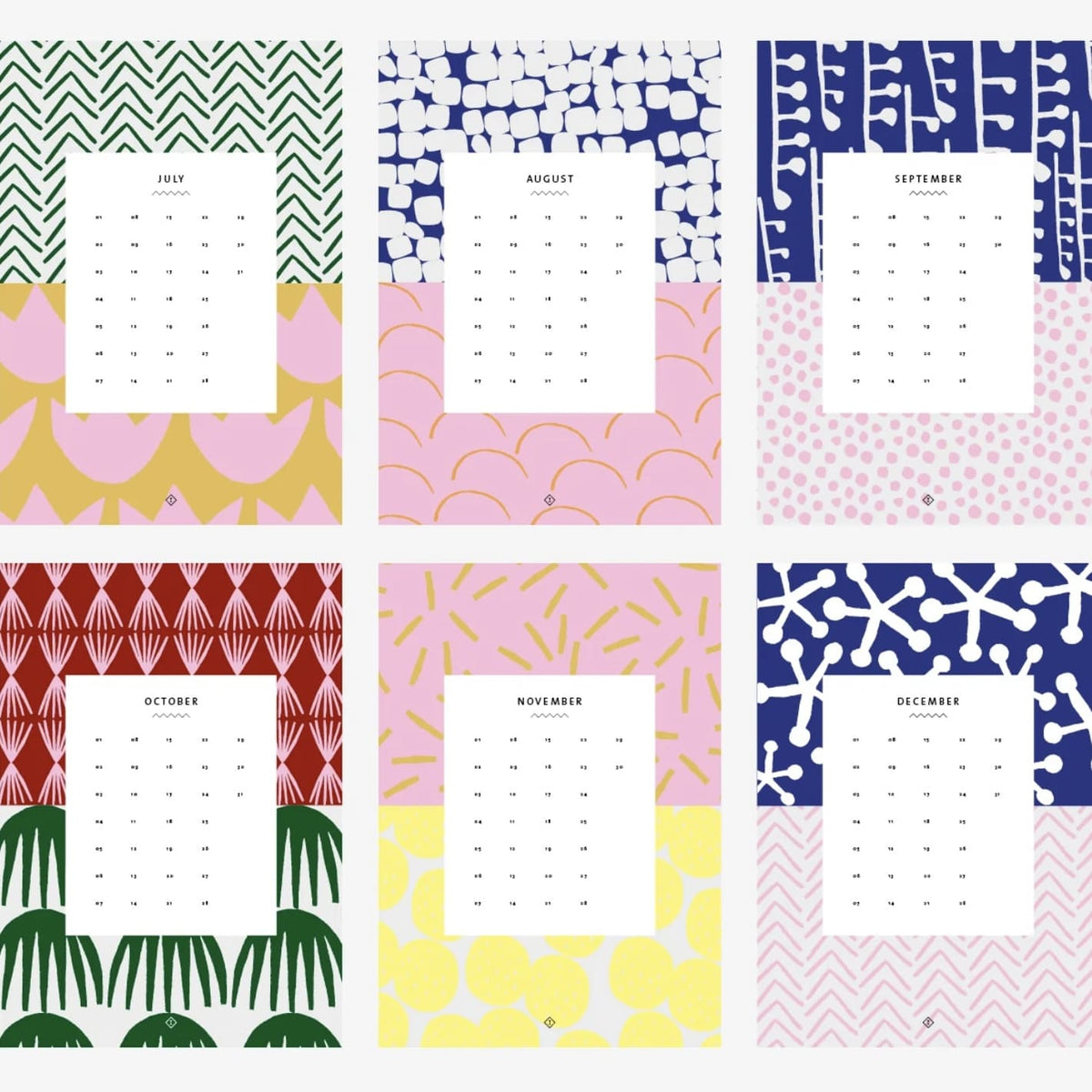 Alljahres Kalender „wall calendar pattern“ , Typealive