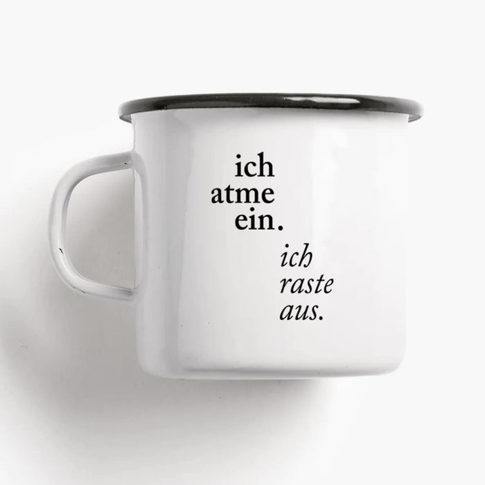 Emaille Tasse „Ich Atme ein“, Typealive