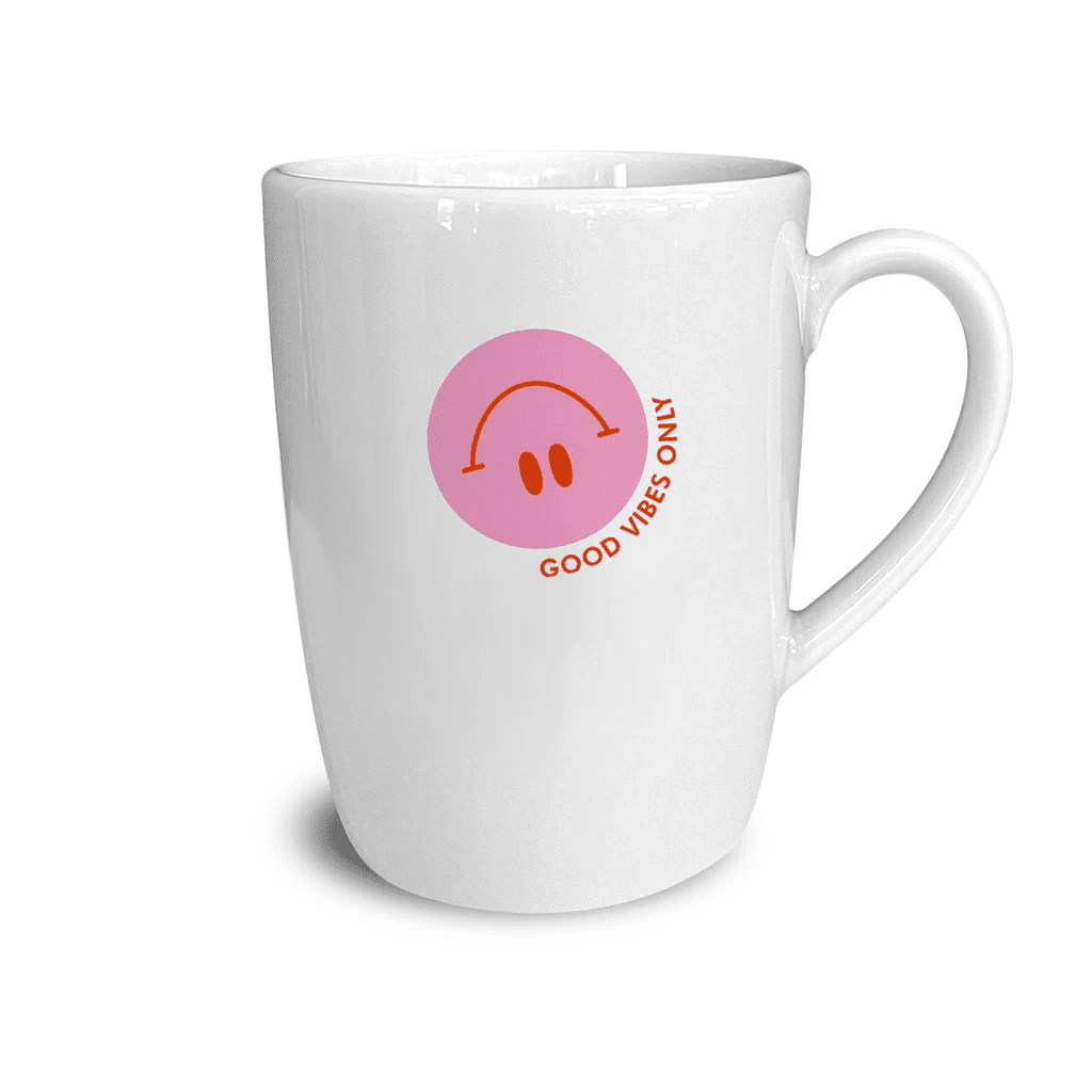 Keramik Becher/ Tasse Smiley, Goldscherben