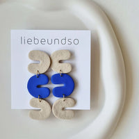 Ohrringe „Horst“ blau/beige goldene Verbindung, liebeundso