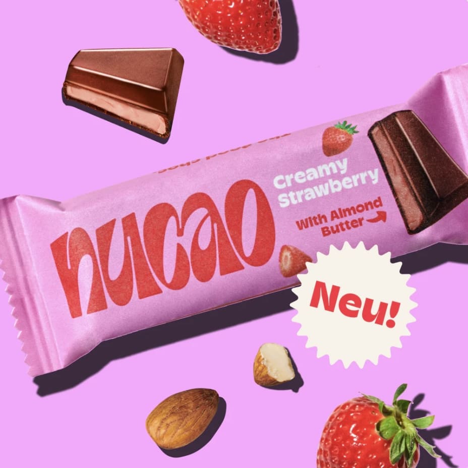 Nucao Creamy Strawberry Riegel, the nu+company