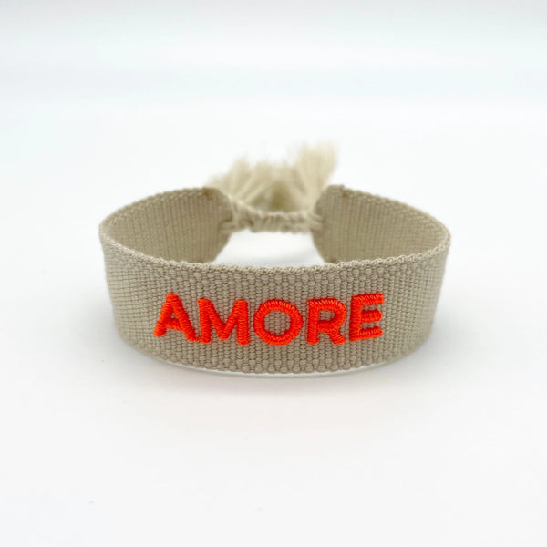 Armband gewebt „amore“ beige , Parsley & Pepper