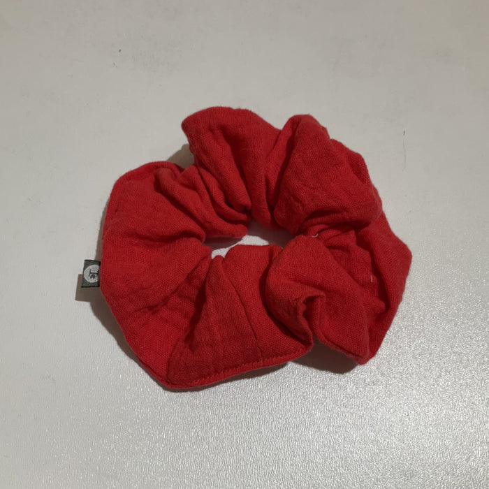 Musselin Scrunchie rot, von Herzen