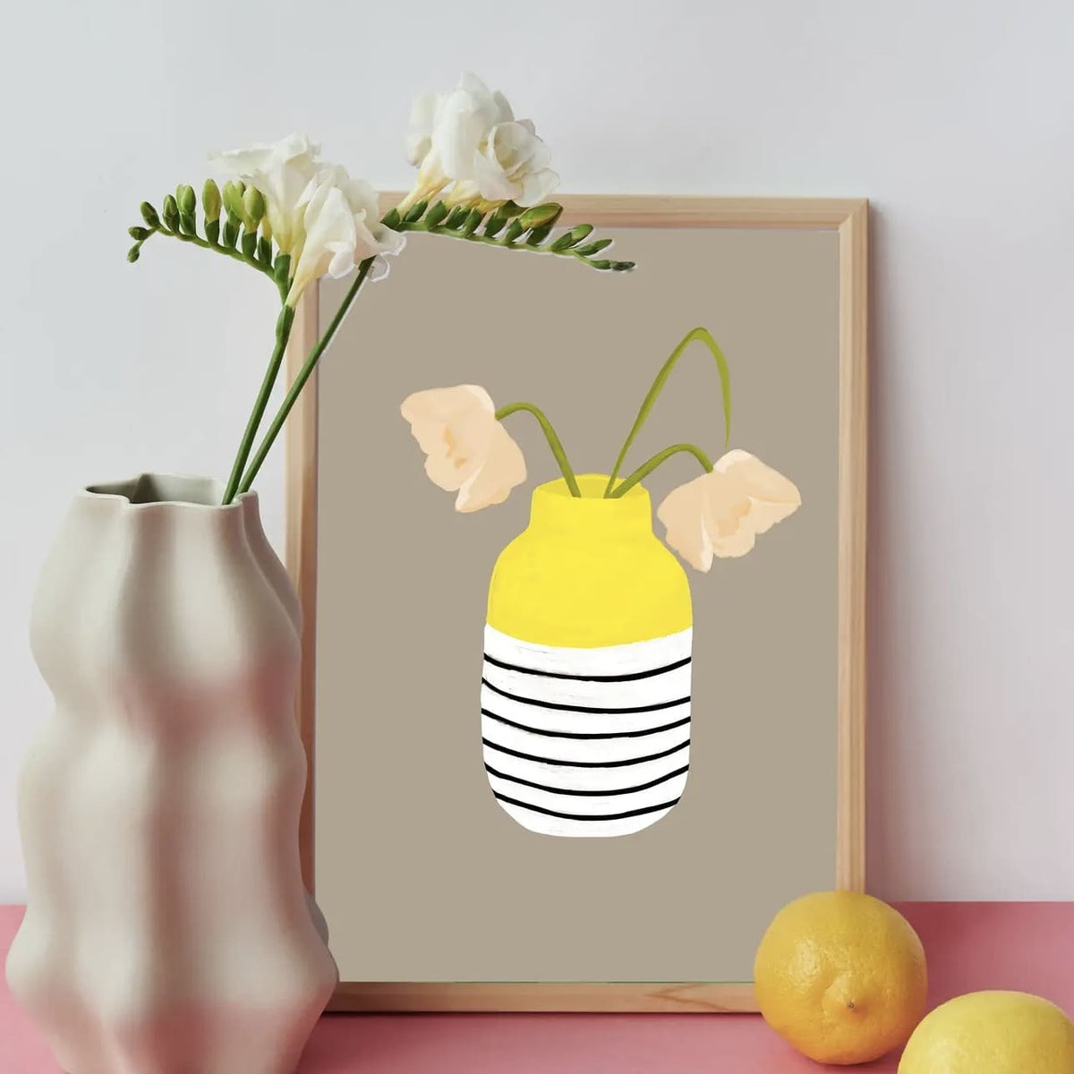 Poster A4 - „mio vaso lemon stripes“, hej Ibiza by Ute Arnold